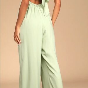 Lulus Confidence Check Sage green romper. Sz. Medium. NWT